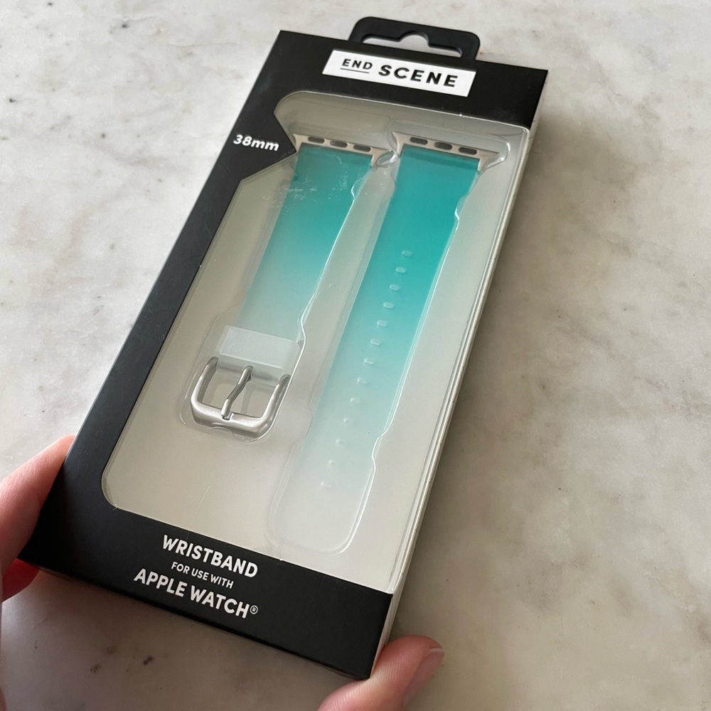 NWT- End Scene 38mm Apple iWatch blue Ombre silicone wristband